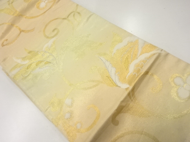 アンティーク　花唐草模様織出し袋帯（材料）